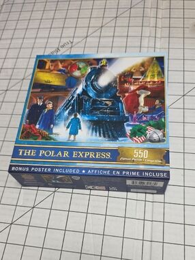 MasterPieces The Polar Express 550-Piece Jigsaw Puzzle - Blue Box,  NIB 24" X 18